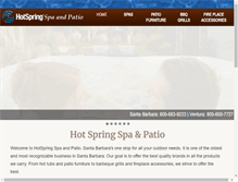 Tablet Screenshot of hotspringspaandpatio.com